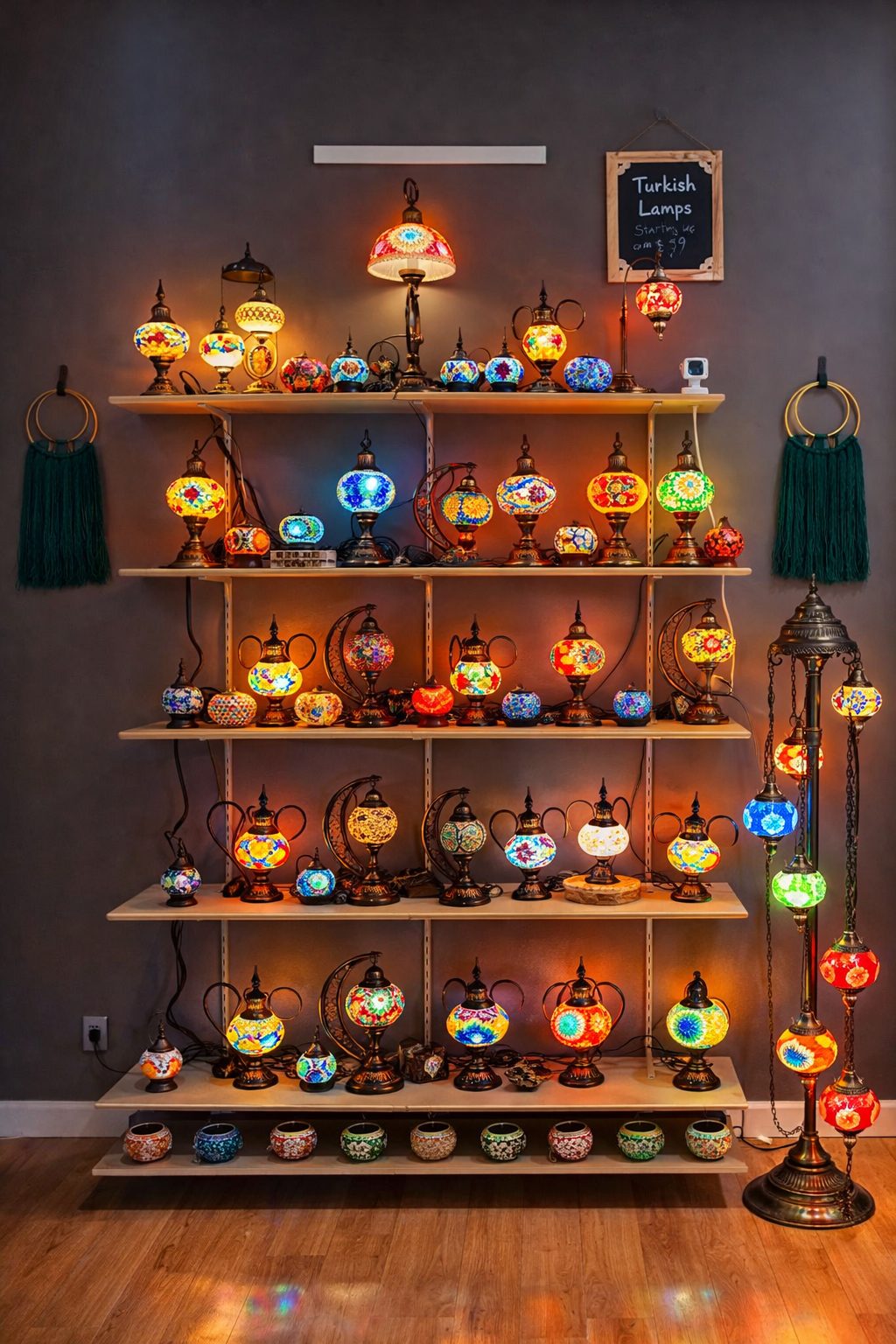 Authentic Turkish mosaic glass lamps